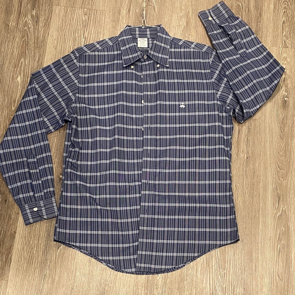 Brooks Brothers Blue and White Plaid Shirt